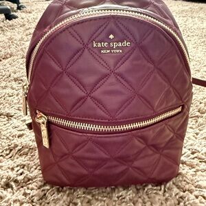 Kate Spade Quilted Burgundy Mini Backpack